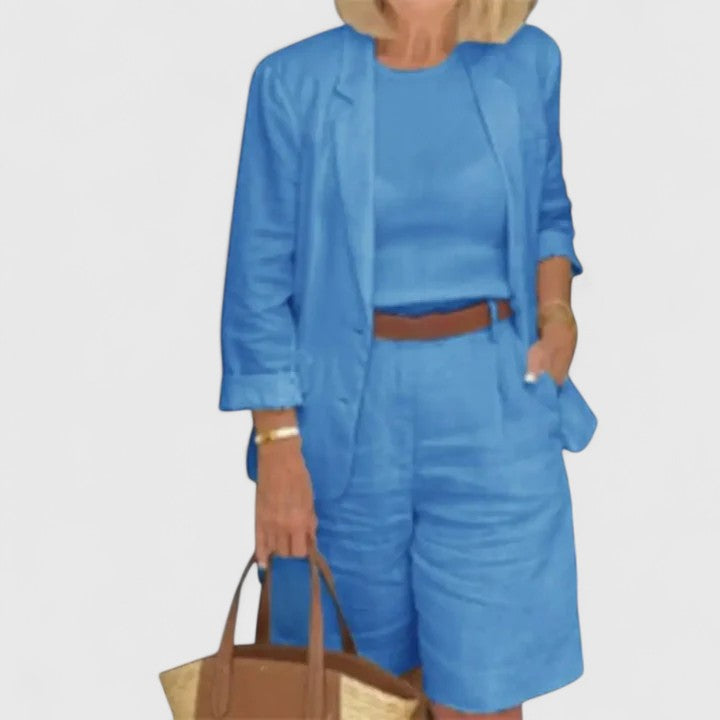 Lucille | Elegant Suit 2-Piece Set - Blue