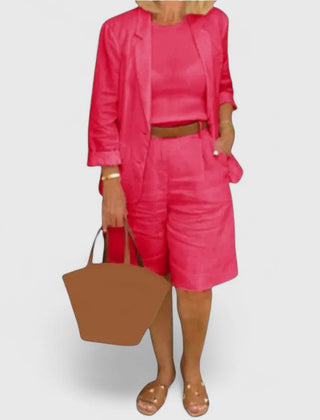 Lucille | Elegant Suit 2-Piece Set - Red