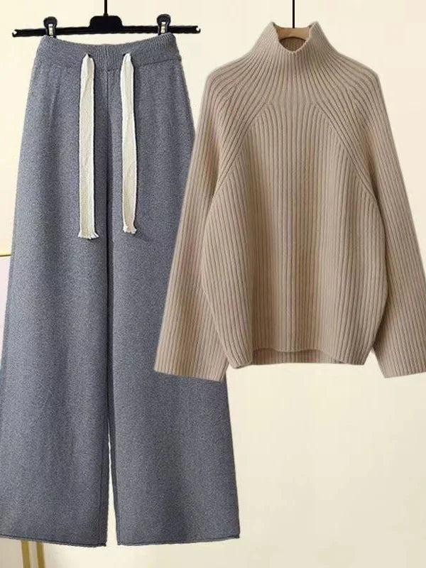 Marie | AUTUMN WINTER KNITWEAR SET - Gray & Khaki