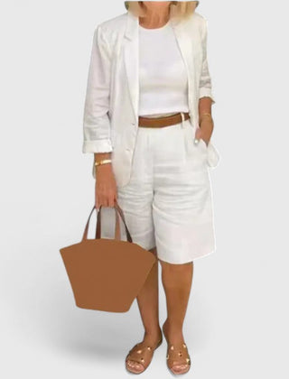 Lucille | Elegant Suit 2-Piece Set - White