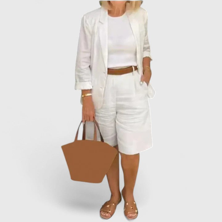 Lucille | Elegant Suit 2-Piece Set - White