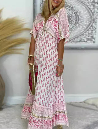 Ruby | Boho Print Maxi - Pink