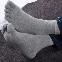 Irene | Breathable Cotton Toe Socks - Light Gray