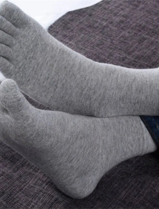 Irene | Breathable Cotton Toe Socks - Light Gray
