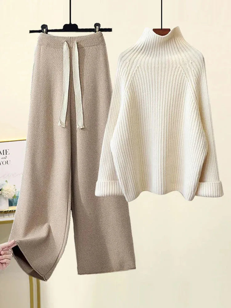Marie | AUTUMN WINTER KNITWEAR SET - Khaki & White