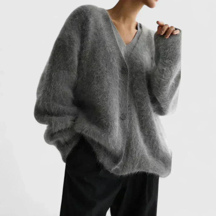 Doris | Comfortable Cardigan - Dark Gray