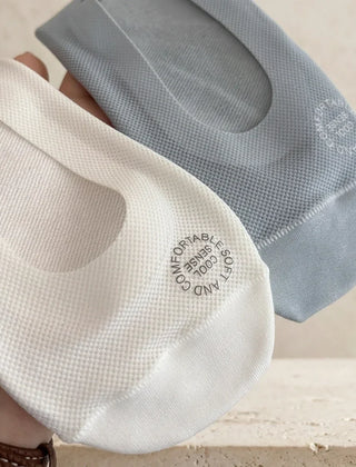 Doris | Anti-Slip Breathable Cotton Footies - Blue