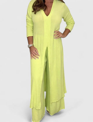 Janet | Comfortable Two-Piece Set - Yellow