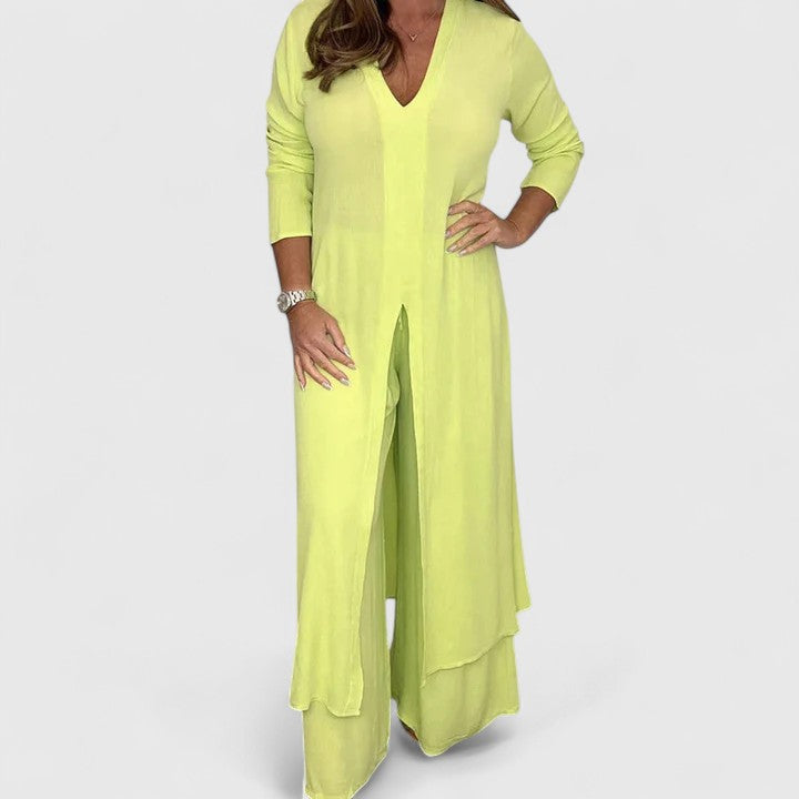 Janet | Comfortable Two-Piece Set - Yellow