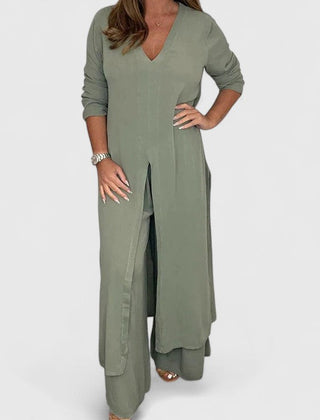 Janet | Comfortable Two-Piece Set - Green