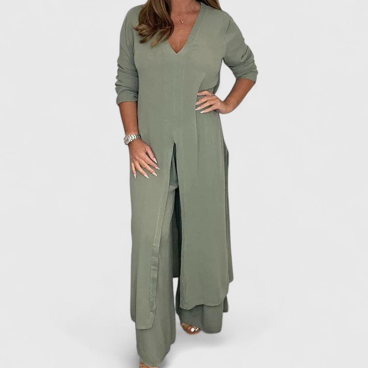Janet | Comfortable Two-Piece Set - Green