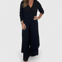 Janet | Comfortable Two-Piece Set - Black