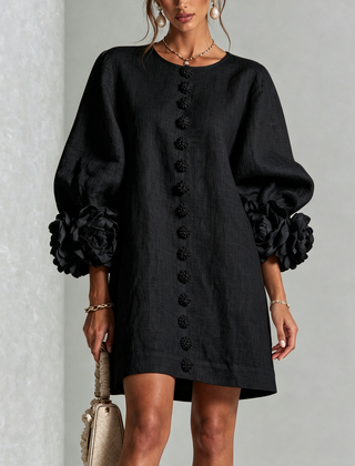 Phyllis | Sculptural Mini Dress - Black