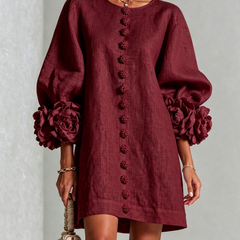 Phyllis | Sculptural Mini Dress - Burgundy