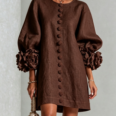 Phyllis | Sculptural Mini Dress - Brown