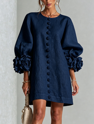Phyllis | Sculptural Mini Dress - Navy Blue