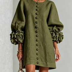 Phyllis | Sculptural Mini Dress - Olive Green