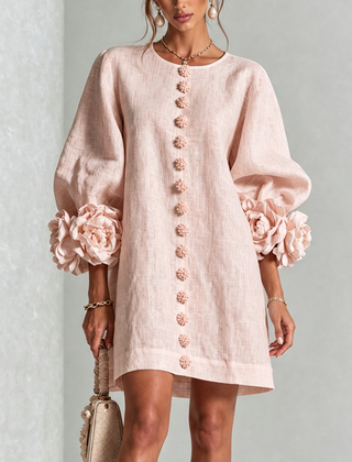 Phyllis | Sculptural Mini Dress - Pink