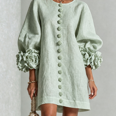 Phyllis | Sculptural Mini Dress - Sage Green
