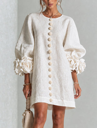 Phyllis | Sculptural Mini Dress - White
