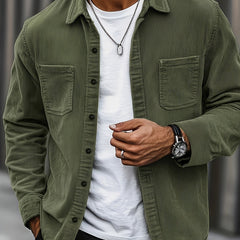 Janet | Ellison Cord Overshirt - Army Green