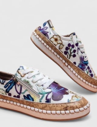 Barbara | Orthopedic Shoes - Blue Flora