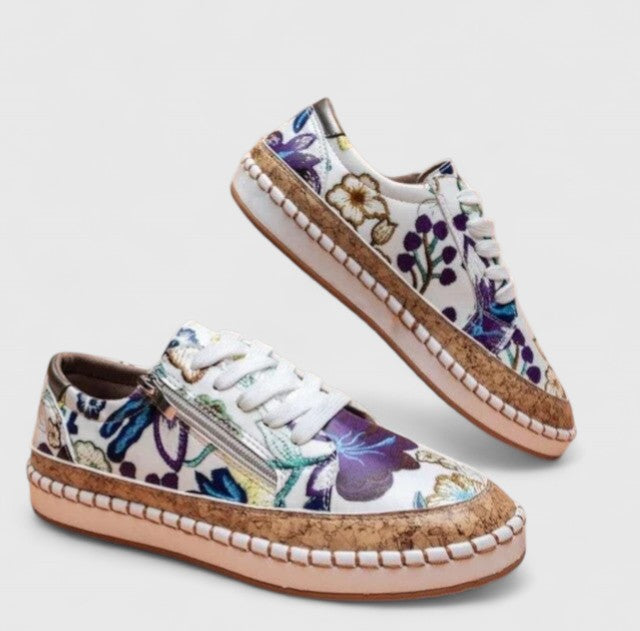 Barbara | Orthopedic Shoes - Blue Flora