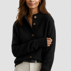 Evelyn | SOFIA BUTTON CARDIGAN - Black