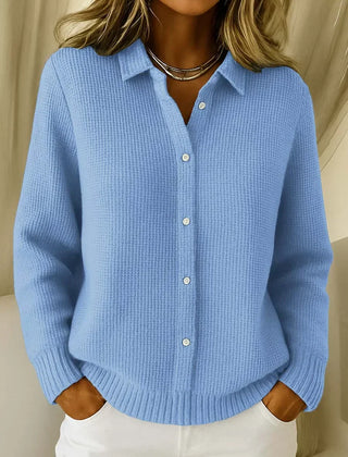 Lucille | Elegant Cozy Knit Cardigan - Blue