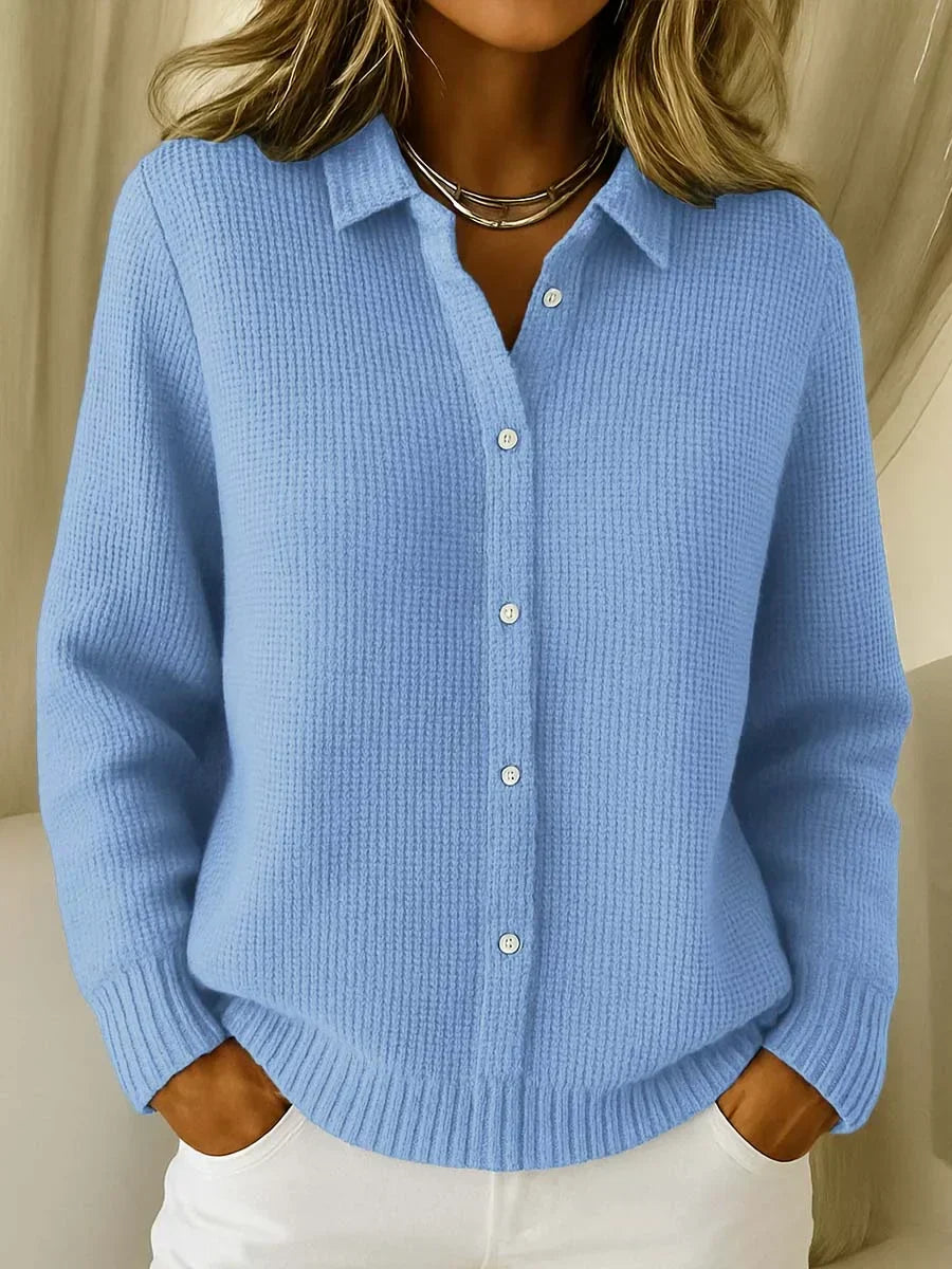 Lucille | Elegant Cozy Knit Cardigan - Blue