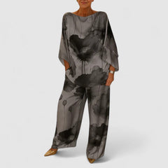 Gloria | Elegant Two-Piece Set - Silver Gray