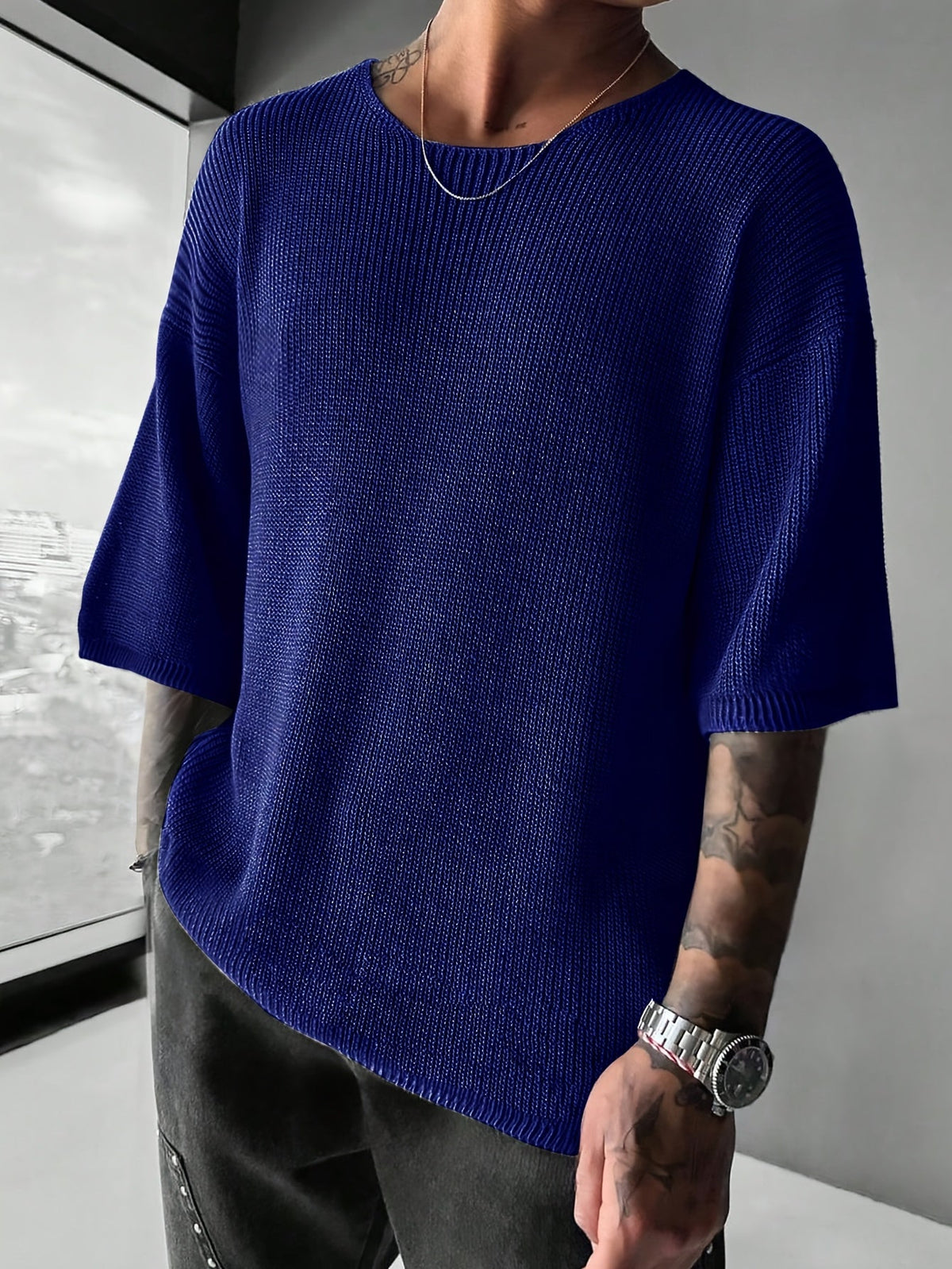 Ann | Caden Knit Pullover - Blue