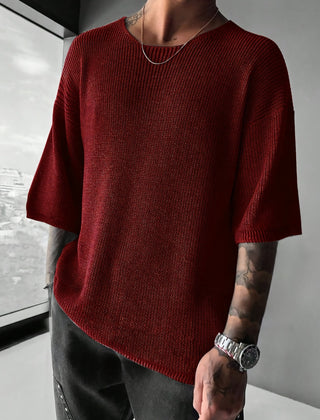 Ann | Caden Knit Pullover - Burgundy
