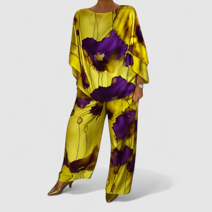 Gloria | Elegant Two-Piece Set - Mandarin Orange