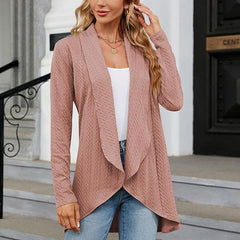 Josephine | Women's Draped Open-Front Cardigan - Pink
