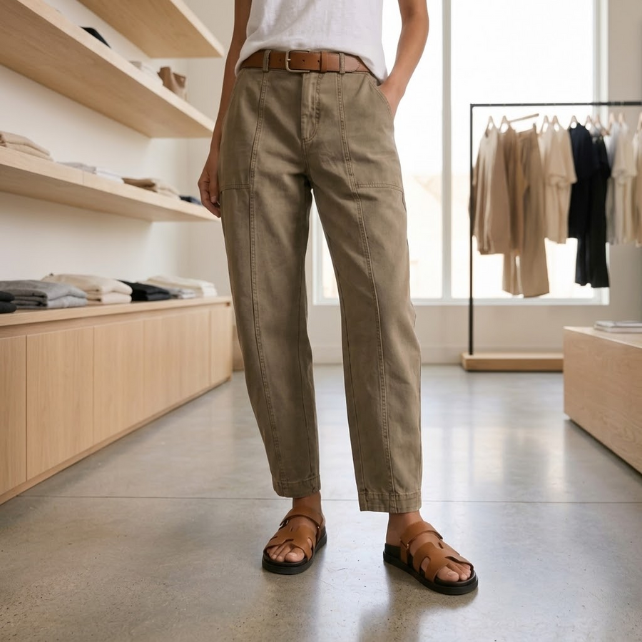 Diane | Marsona – Tailored Utility Pants for Work and Weekend - Warm Khaki