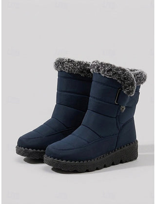 Sandra | Cozy Fur-Trimmed Winter Snow Boots - Blue