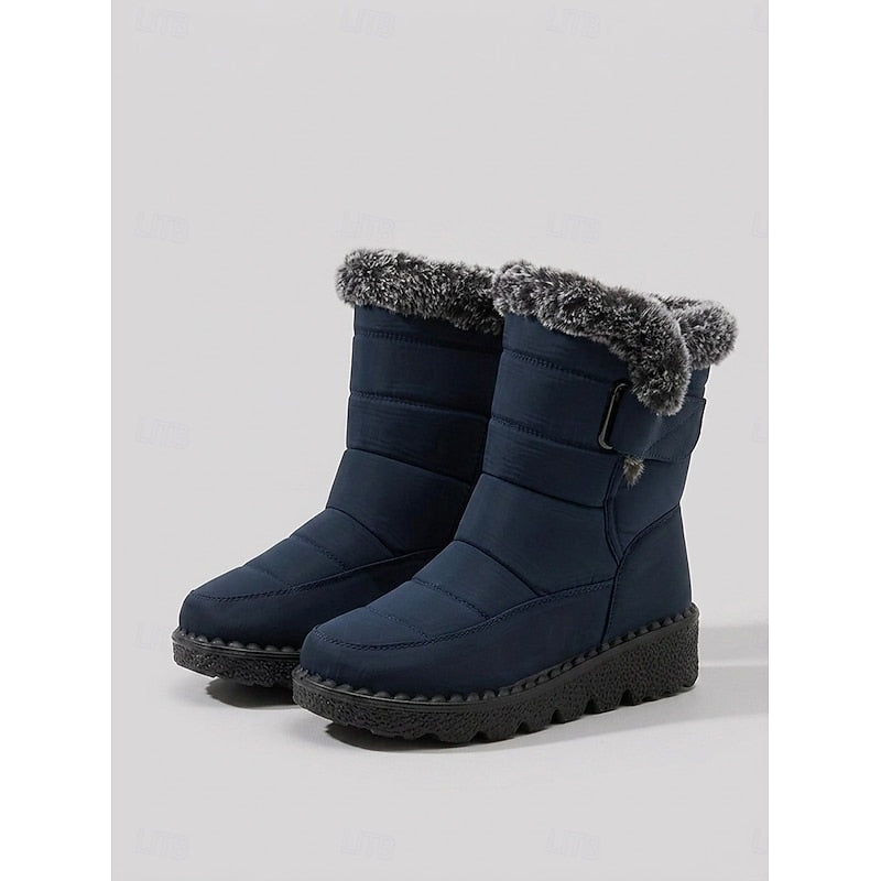 Sandra | Cozy Fur-Trimmed Winter Snow Boots - Blue