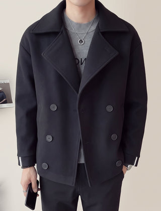 Margaret | Cropped Trench Coat With Wide Lapels - Black