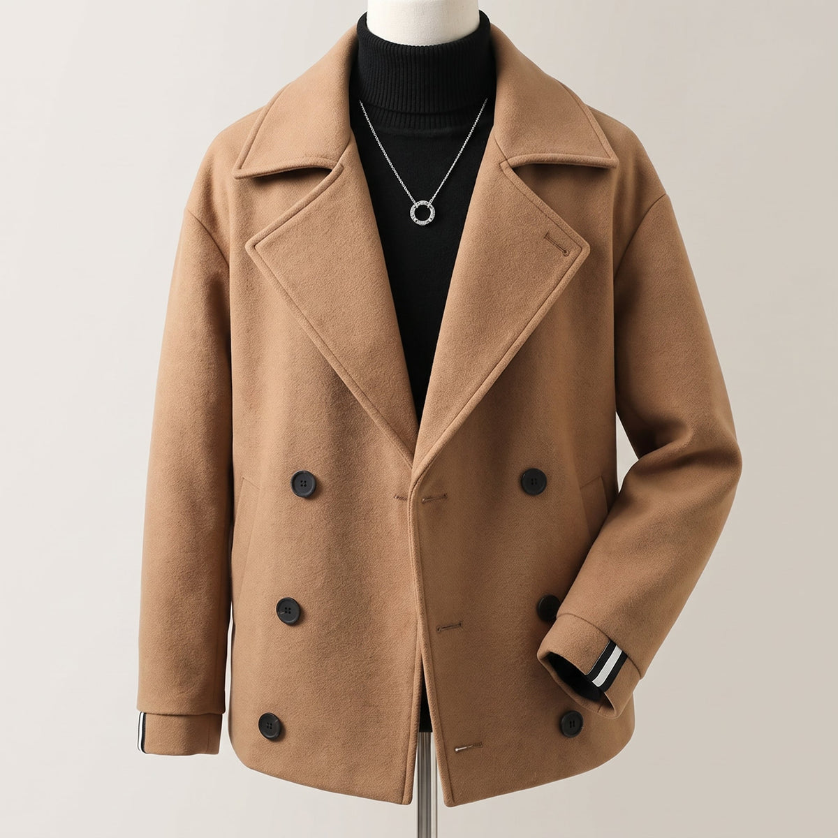 Margaret | Cropped Trench Coat With Wide Lapels - Brown