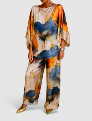 Gloria | Elegant Two-Piece Set - Navy Blue