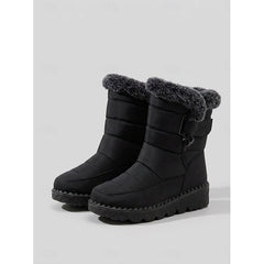 Sandra | Cozy Fur-Trimmed Winter Snow Boots - Black